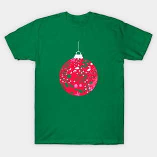 Christmas ornament with florals and branches T-Shirt